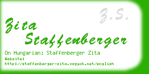 zita staffenberger business card